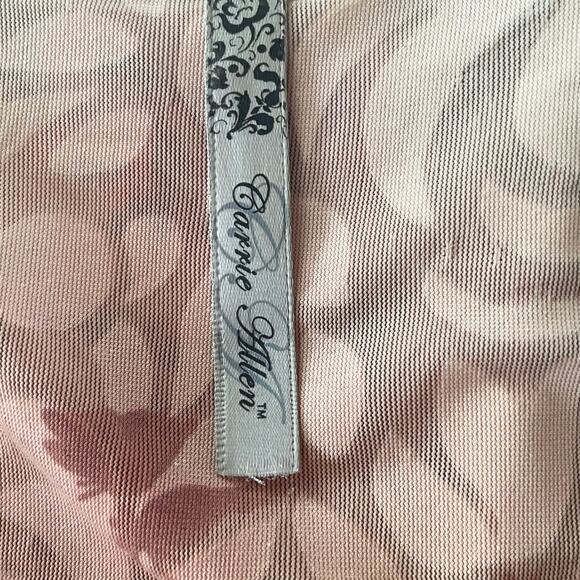 Carrie Allen VTG Floral Velvet Burnout 3/4 Sleeve LARGE Fairy Whimsy Tattoo Art - Picture 8 of 8